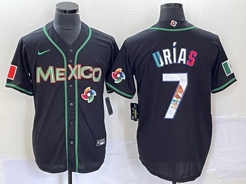 Men 2023 World Cub Mexico #7 Urias Black white Nike MLB Jersey15->more jerseys->MLB Jersey